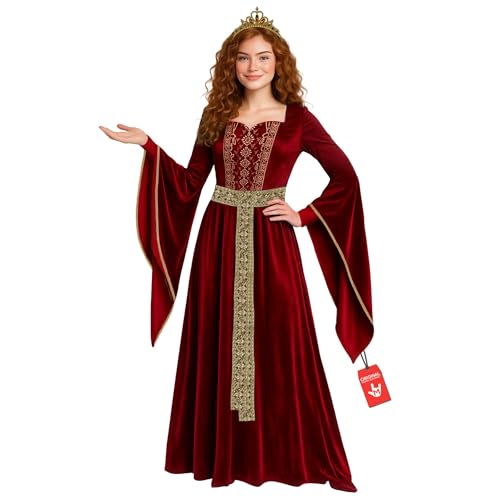 Costume Princesse Médiévale Rouge Femme Taille S Morph Robe Longue
