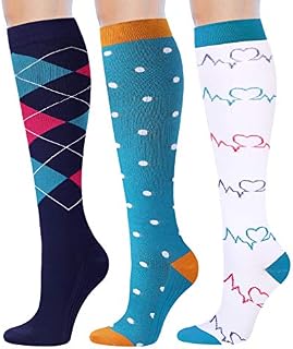 Womens Compression Socks 15-20 mmHg Knee High Compression Stockings for Pregnant Women, Nurse