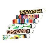 OUNONA 6 Stück Neopren Schlüsselanhänger Bunt Bedruckt Leichte Tauchmaterial Schlüsselringe Modische Anhänger Für Handtasche Und Rucksack