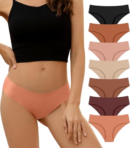 Image of DEANGELMON Seamless Underwear for Women No Show Bikini Panties Comfortable Stretch Invisible Ladies Hipster Briefs