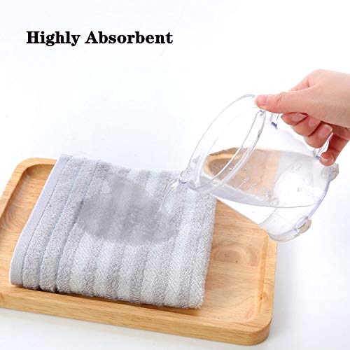 Dyholiland Hand Towels For Bathroom 100% Cotton Soft Highly Absorbent Hand Towel Set, Size 13" X 29" (Gray, 3-Pack) #TOP4