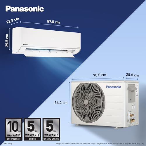 Image of Panasonic 1.0 Ton 3 Star, New Star Rated, Hot & Cold Inverter Split AC (Crystal Clean, -10~55C Oper., Higher Airflow, Copper Cond., 8in1 Convertible, 2-Way, PM0.1 Filter, CS /CU-EZ12CKYF,White)
