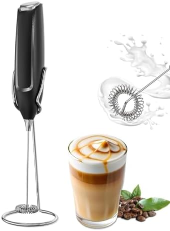 AMZCHEF Electric Milk Frother, Handheld Foam Maker for Coffee Latte, 10,000 RPM 