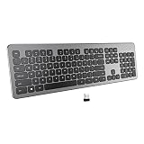 BANRUO Wireless Keyboard, 2.4G Ergonomic Wireless Computer Keyboard, Enlarged Indicator Light, Porta
