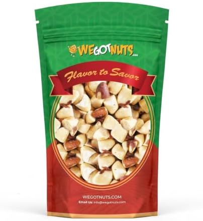We Got Nuts, Roasted Salted Brazil Nut Pieces, 1 Lbs, Packed Fresh in a Resealable Bag, Gluten Free, Protein Rich, Vegan Friendly, Healthy Snack, With No Preservatives