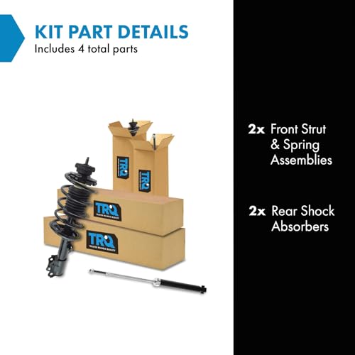Image of TRQ Front and Rear Complete Strut Assembly & Shock Absorber Kit Complete Strut & Coil Spring Assembly Compatible with 2004-2011 Chevrolet Aveo 2007-2011 Aveo5 2009 Pontiac G3