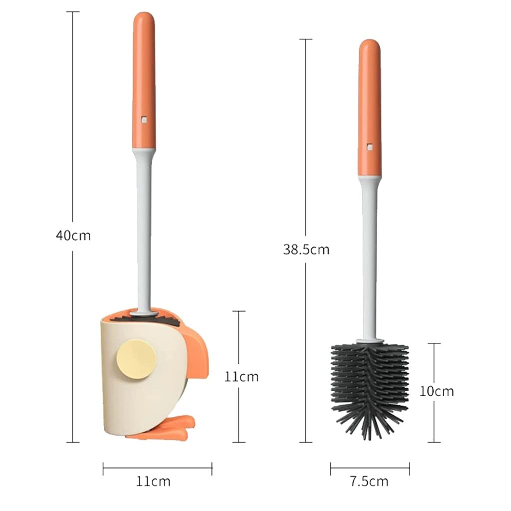 Juego de escobilla y Soporte para Inodoro, Cepillo de Limpieza para Inodoro de baño con Silicona Suave, Cepillo de Suelo de pie y de Pared