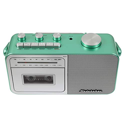 Studebaker Sb2130Ts Portable Cassette Player/Recorder With Am/Fm Radio (Teal/Silver) #TOP4