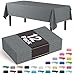 12-Pack Premium Plastic Tablecloth 54in. x 108in. Rectangle Table Cover - Silver