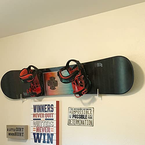 Mokiuer Snowboard Wall Mount,Snowboard Wall Rack Hanger, Snow Board Display Storage Holder,Aluminum Alloy, Silver #TOP5