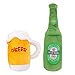 Luckxing Pet Peluche Squeak Toy Giocattolo per Cani Peluche Beer Glass Pet Peluche Squeak Toy Set, Bicchiere di Birra e Bottiglia di Birra, Giocattolo di addestramento interattivo