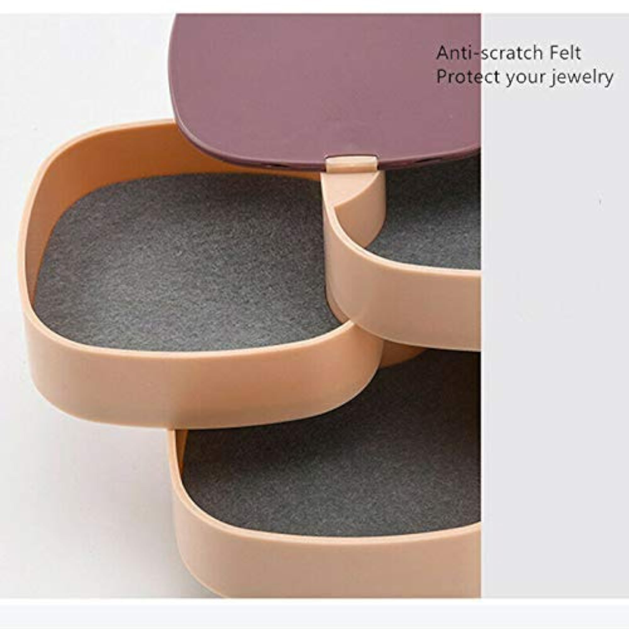 4-Layer Rotatable Jewellery Accessory Storage Tray with Lid