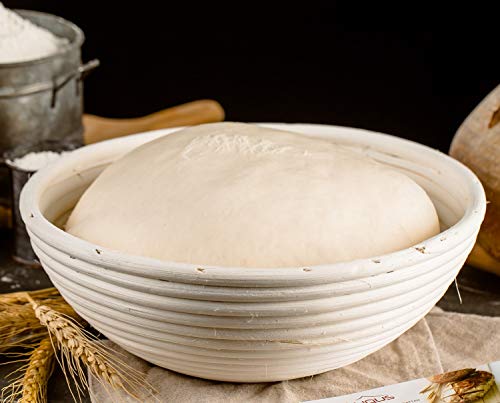 9 Inch Round Bread Banneton Proofing Basket & Liner Sugus House Brotform Dough Rising Rattan Handmade Rattan Bowl - Perfect For Artisan #TOP7