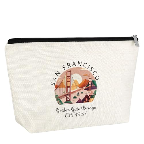 San Francisco Gift Ideas Golden Gate Bridge Cosmetic Bag San Francisco Souvenirs Gift San Francisco Travel Bag Birthday Graduation Gift for Daughter Friends San Francisco Travel Accessories Bag