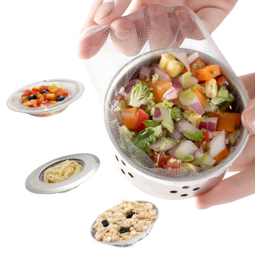 500 Pack Kitchen Sink Strainer Mesh Bag, Anti-Clogging Disposable Sink Drain Covers, Kitchen Essentials Sink Filter Nets, Fits Most Sink Strainers (4.0 x 4.0 Inch)
