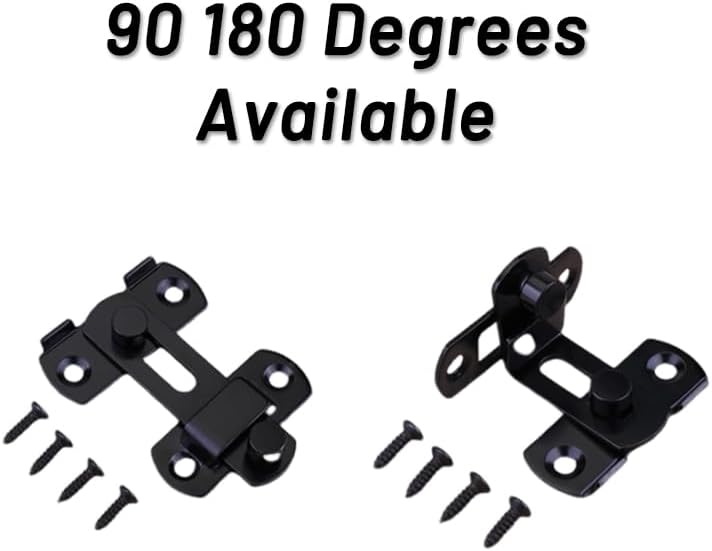 Miniatura 2 de Cerradura de puerta de granero (paquete de 2 con juego de tornillos)  Cerradura de puerta deslizante  Cerradura de puerta de seguridad para el hogar