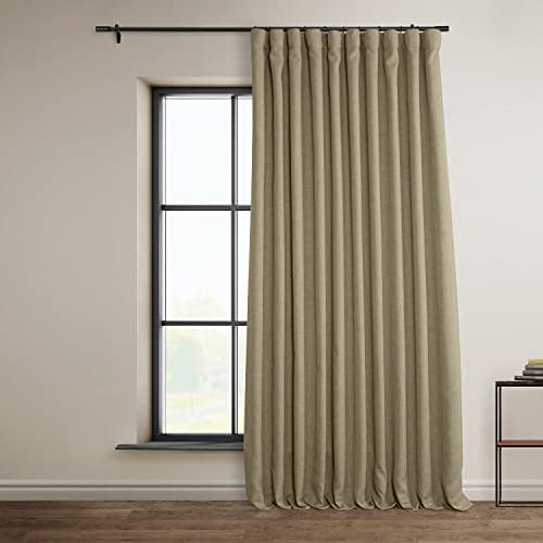 HPD Half Price Drapes BOCH-LN185-P Faux Linen Room Darkening Curtains for Bedroom (1 Panel), 50 X 108, Sea Thistle