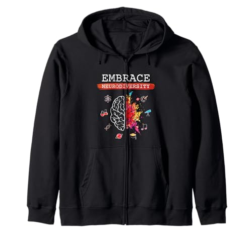 Neurodiversity Embrace ADHD Autism ASD Awareness Gift Zip Hoodie