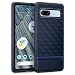Produktbild Caseology Parallax Hülle für Google Pixel 7a, 3D Hexa-Würfel-Design und [Schutz in Militärqualität] mit seitlichen Griffmustern Pixel 7a Hülle - Mitternacht Blau