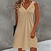 Summer Sleeveless Sundress for Women V Neck Casual Beach Vacation Tank Dress Solid Color Fashion Spring Mini Dress S-2XL