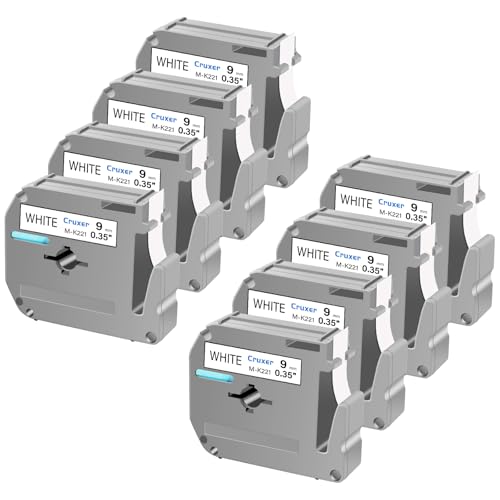 Cruxer 8�p�b�N �����p P Touch M-K221 MK221 M221 �u���b�N�I���z���C�g 9mm 0.35 3/8 M �e�[�v �z���C�g Ptouch PT-M95 PT-80 PT-90 PT-70 PT-55 PT-65 PT-85 