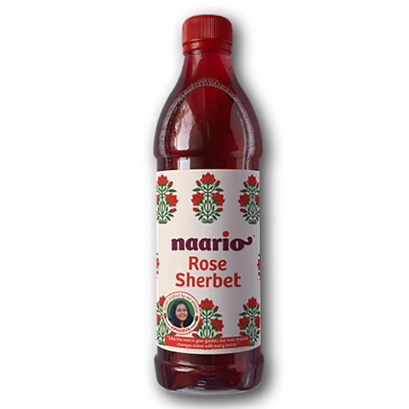 Naario Rose Sharbat Essence of Fresh Gulab Petals | Instant Rose Syrup with Organic Sulphurless Sugar for Refreshing Summer Drinks - 400ml (B09YMLG8LZ) Amazon Price History, Amazon Price Tracker
