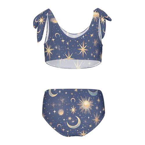 KLL Starry Night Star Sun Moon Girls' Two Piece Bikini Set Beach Swimsuits Swimming Suits Cute Shoulder Strap2
