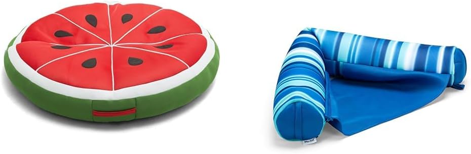 Big Joe 4ft Fruit Slice Float and 3ft Noodle Sling Pool Loungers with Mesh Fabric, No Inflation Needed