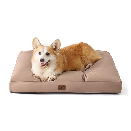 Bedsure Cama Perro Impermeable Mediano - 76x50x10 cm Colchón Perro Lavable, Cojín Perro Antipelo y Suave, Gris Topo Cálido, M