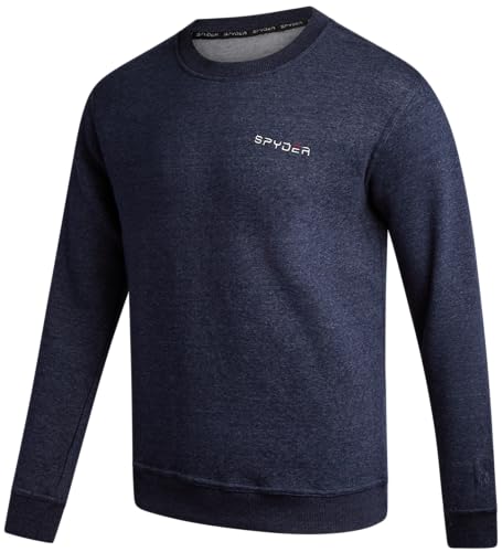 Spyder Mens Crewneck Sweatshirt - Soft Fleece Pullover Sweatshirts for Men - Athletic Mens Sweatshirt with UPF30 Sun Protect