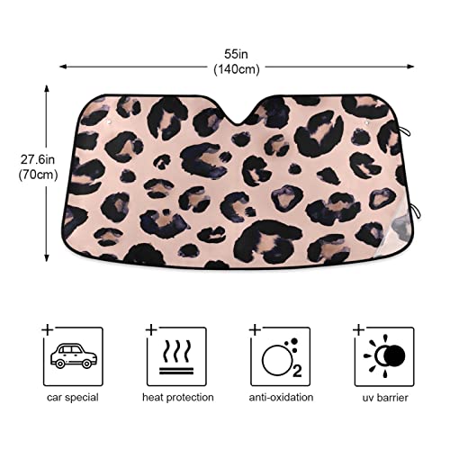 Pink Black Leopard Car Windshield Sunshade Foldable Blocks Sun Visor Protector Keep Cool For Car Truck Suv #TOP4