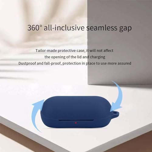 KUSINHOKA Case for Sony WF-C700N with Carabiner,Anti-Scratch Premium Soft Silicone Full Protective Case, Shockproof Ultra Slim Headphone Protective Case for Sony WF-C700N,Dark Blue - Image 3