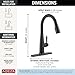 Delta Essa Matte Black Touch Kitchen Faucet with Pull Down Sprayer, Modern Single Hole Touch On Kitchen Sink Faucet, Single Handle, Matte Black 9113T-BL-DST