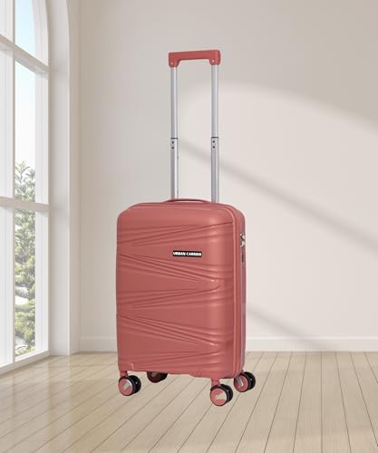 Image of Small Cabin 55 Cm Hard Sided Spinners, Expandable Travel & Luggage Bags Trolley Bag (Pink)