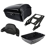 PEGSTREAMLINER Vivid Black King Tour Luggage Trunk Backrest Detachable Two Up Mounting Bracket Fit for 2014-2025 Harley Touring Road Street Special Electra Glide Road King