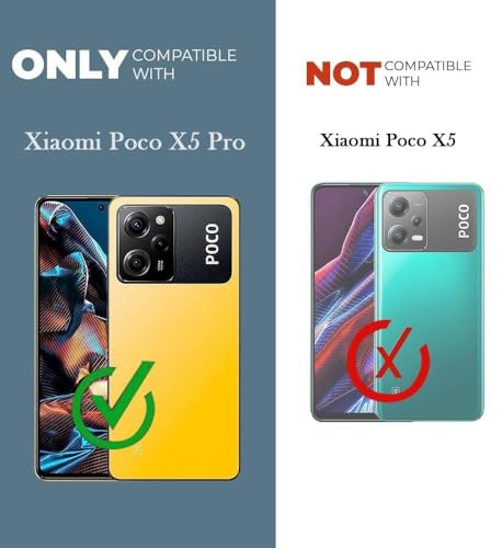Image of AIBEX Poco X5 Pro 5G Flip Cover Leather Finish | Inside TPU with Card Pockets | Wallet Stand | Complete Protection Flip Case Black