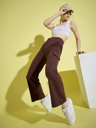 Image of DIMPY GARMENTS Full Length Straight Fit Solid Cargo Pants | Women Casual Pant Combo-Pack of 2