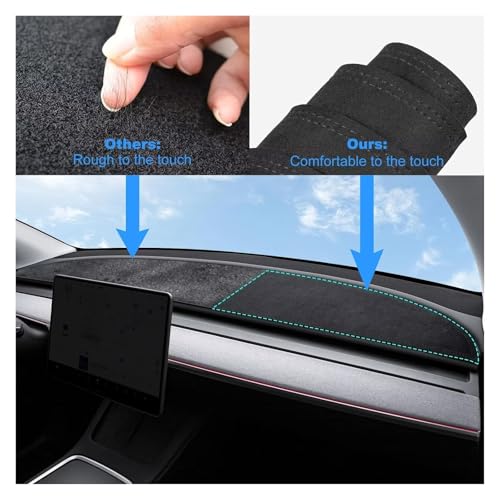 Tapis tableau de bord pour Tesla Model 3 2017-2023 en daim antidérapant - 4