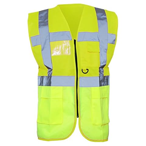 Hi Viz Executive Vis High Visibility Vest With Pockets Xl Yellow Cover