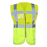 Hi Viz Executive Vis - Gilet ad alta visibilità con tasche, taglia M, colore: Giallo