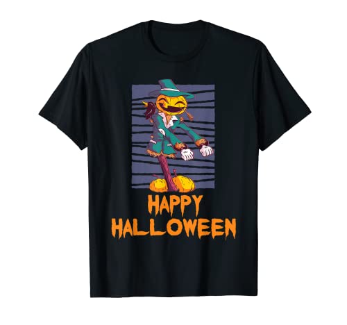 Divertido Scary Evil Calabaza Espantapájaros Espeluznante Halloween Camiseta