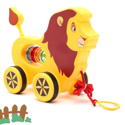 Image of Mini Steps Pull Along Lion Toy - Baby & Toddler Walking Toy, Interactive Fun Gift