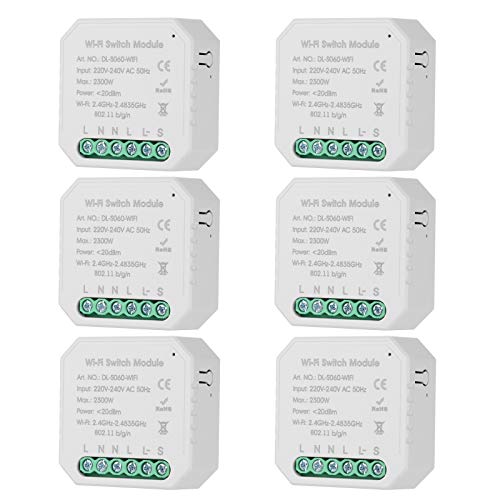 Decdeal 6PCS Mini DIY One Way Smart Switch Small Body APP Re...