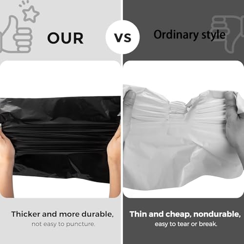 Caiyloxn Versandtüten 25 Stück 35x47cm Versandtaschen Kleidung Schwarz Versandbeutel Verpackungsbeutel Plastik mit Selbstklebeverschluss