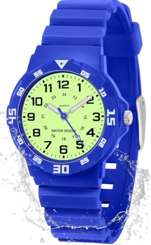 SOCICO Kids Analog Watch 30M Waterproof & Learning Time for Boys Girls