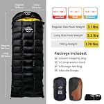 0 20 Degrees F Down Sleeping Bag for Adults,4 Season Rectangle Down Sleeping Bag for Camping Hiking - Image 2