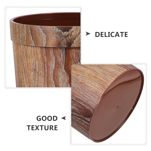Caneca de basura plástica de diseño madera 7.5 galones miniatura 3