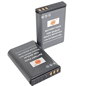 DSTE 2-Pack Ersatz Batterie Akku Kompatibel für EN-EL23 und Coolpix P600, P610, P610s, P900, P900s, S810c, B700 Digital Kamera