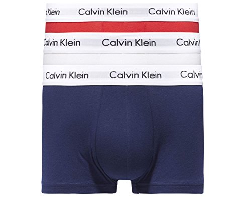 Calvin Klein - Pack de 3 Shorties - Homme - Rouge/Blanc/Bleu - M