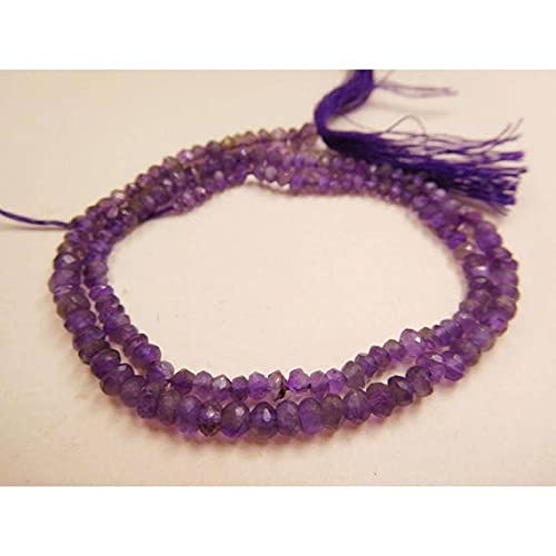 Améthyste violette naturelle 4mm perles rondelles pour collier et bracelet en pierre véritable